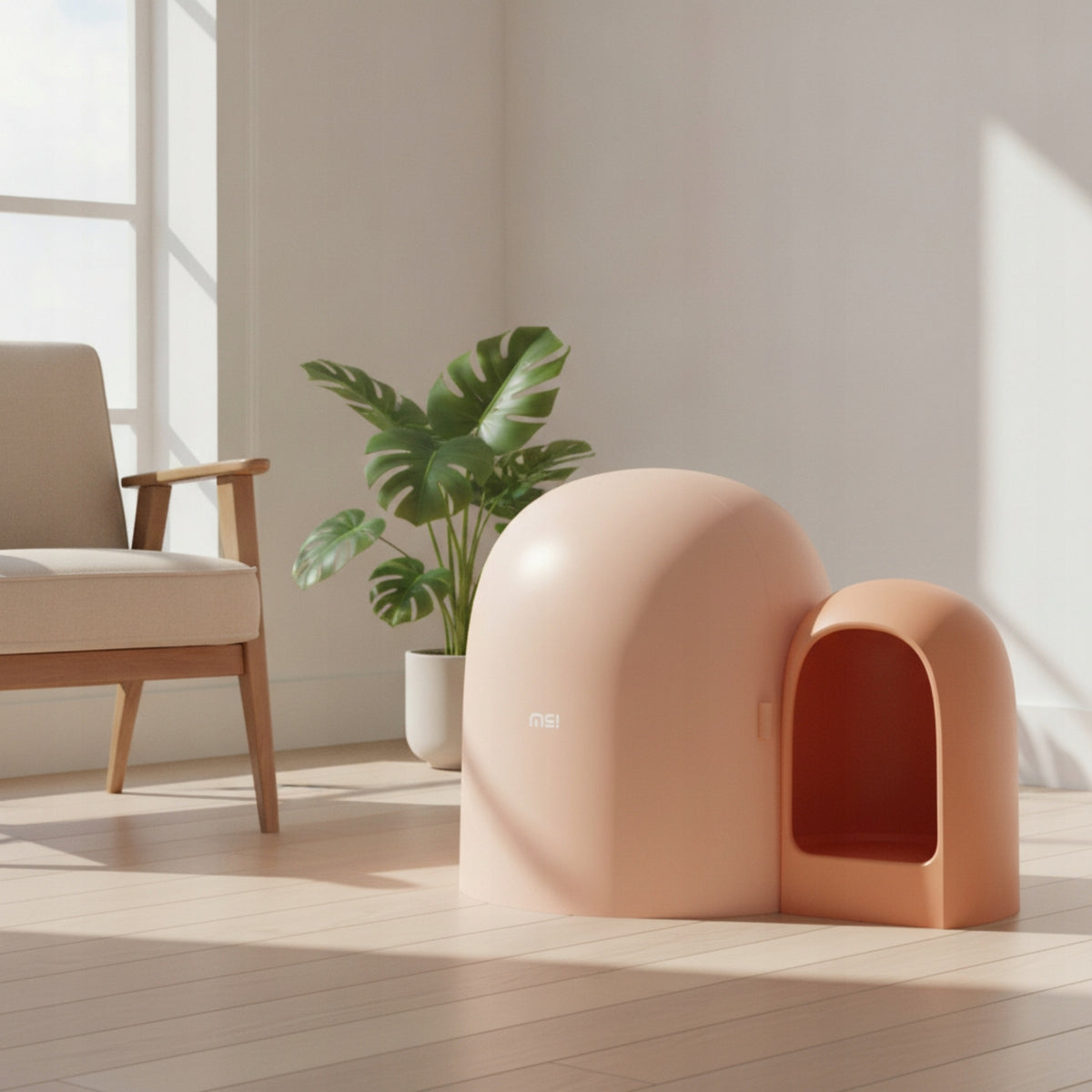 Dome Litter Box Private Litter Box with Entry Tunnel Covered for Apartment Manufacturer code 1000