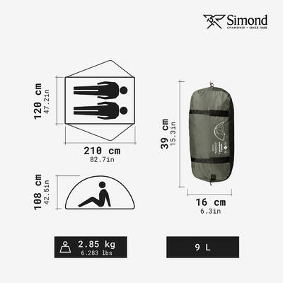 Dome trekking tent Forclaz MT500 for 2 people Brand Forclaz
