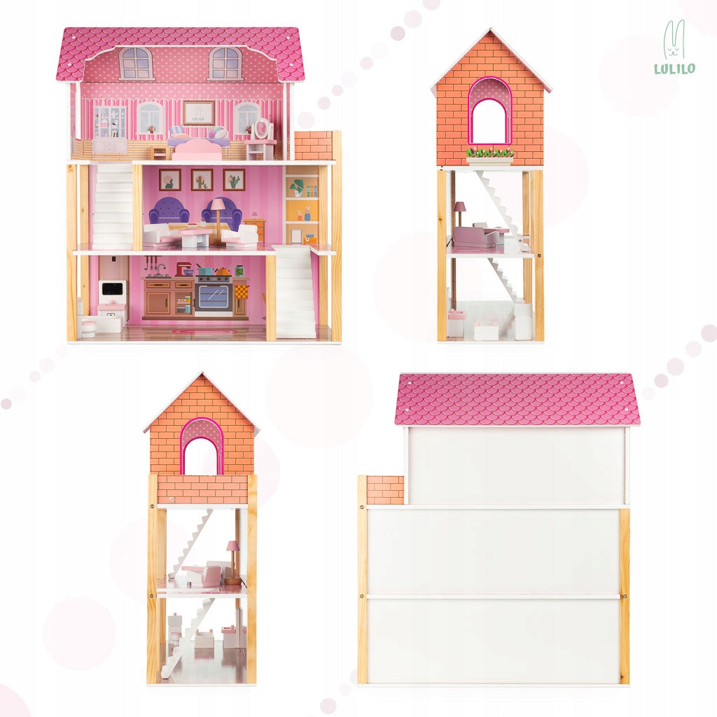 Medinis lėlių namelis Lulilo Tulipo 70cm