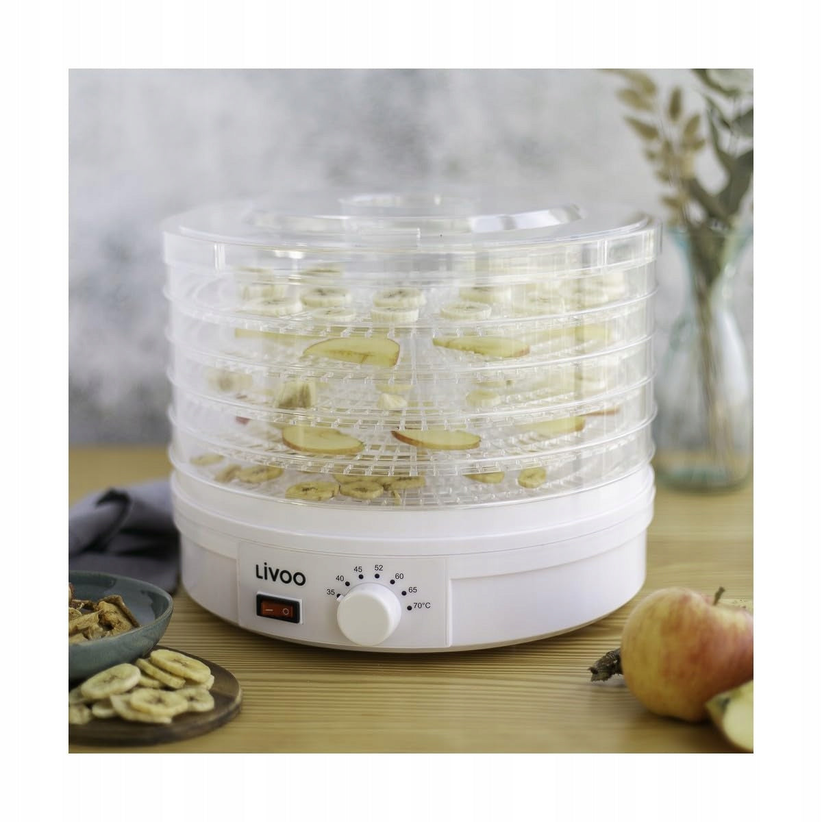 Domoclip DOM202 Fruit and Vegetable Dryer 250W White 5 Levels Brand Livoo