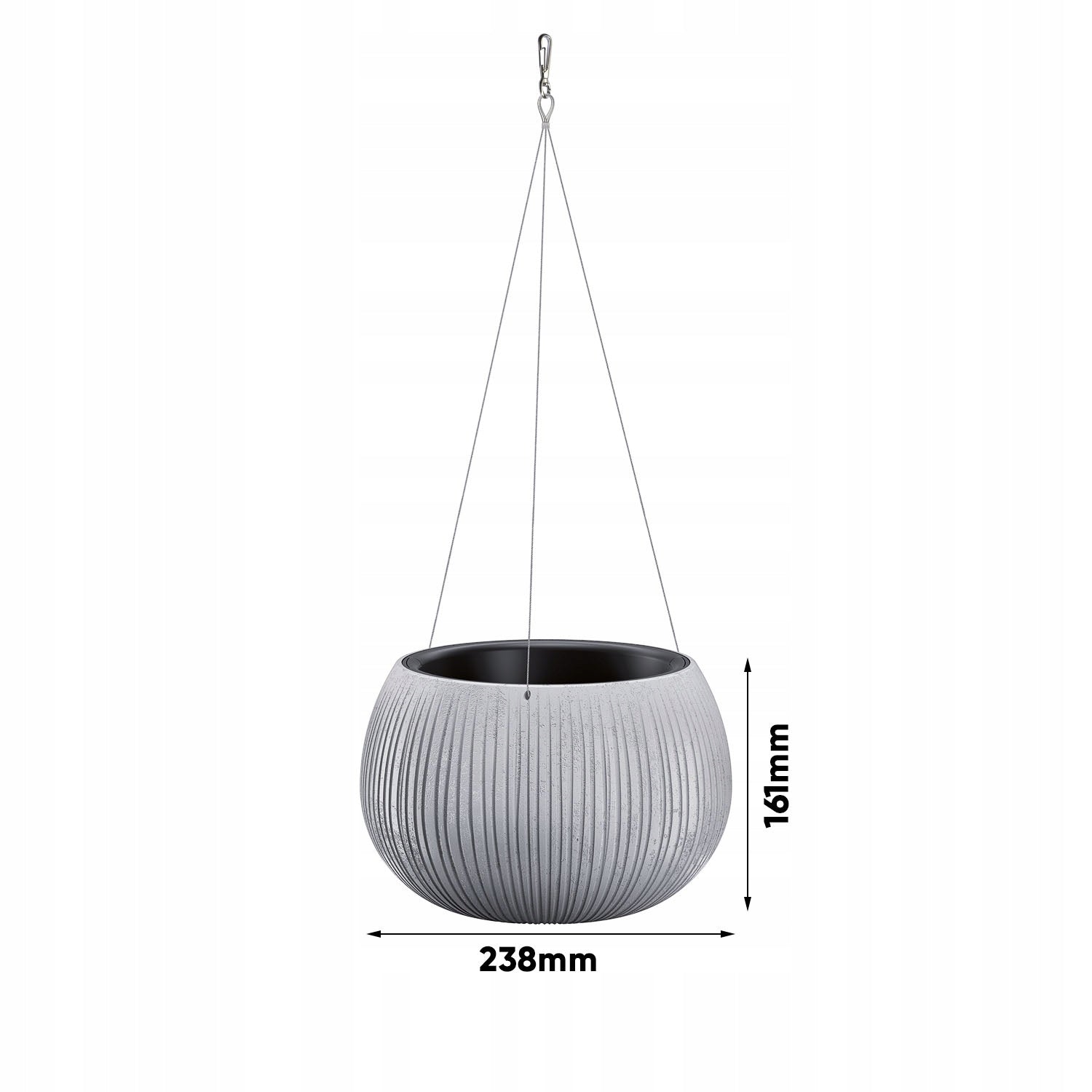 Hängender Blumentopf Prosperplast Bowl Beton, 23,8 x 16,1 cm 