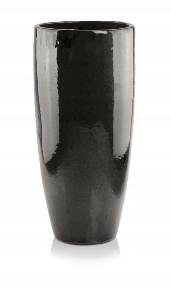 Keramiktopf glasiert, rund, Graphit, 25 x 50(A) cm 
