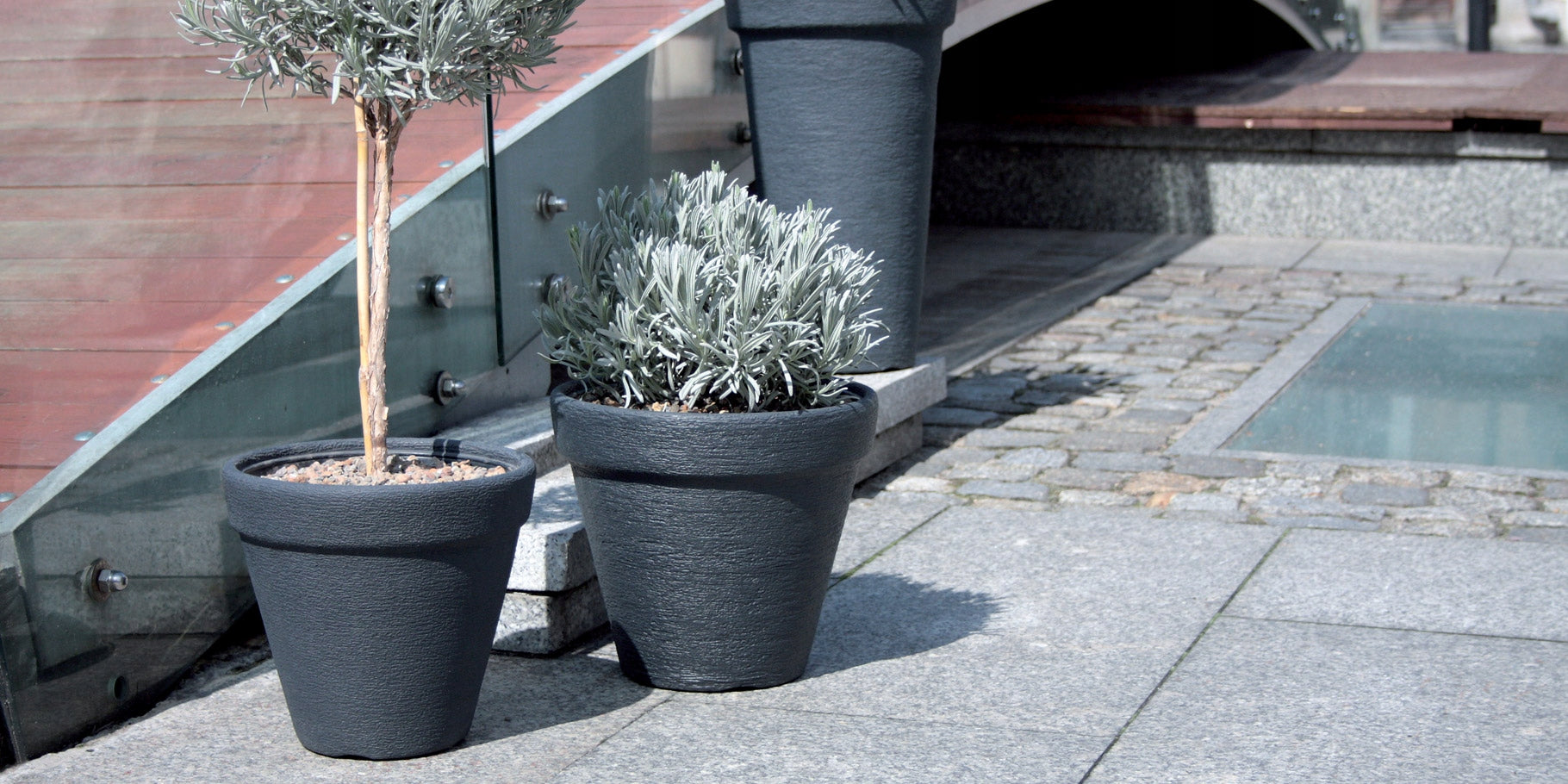Blumentopf Classic, 36L, grau 