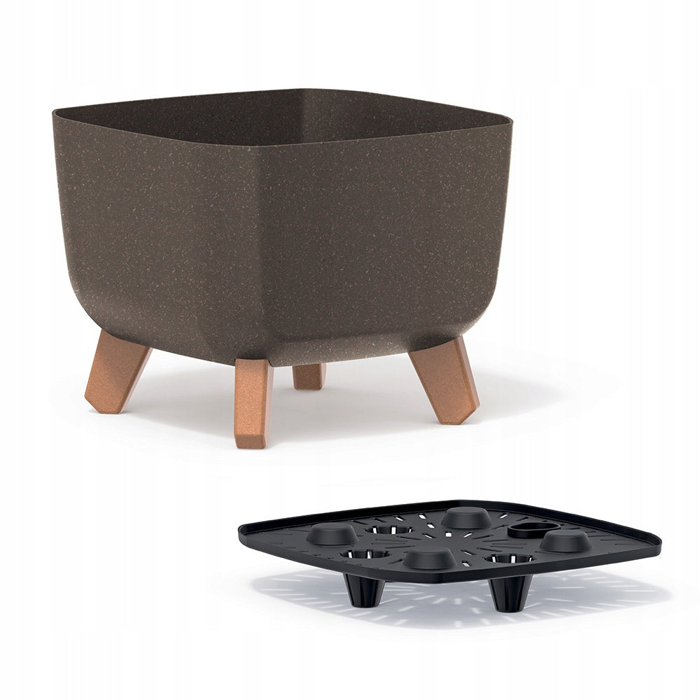 Quadratischer Topf mit Beinen 27 cm 