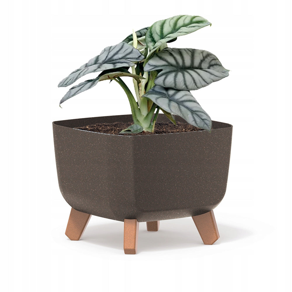 Quadratischer Topf mit Beinen 27 cm 