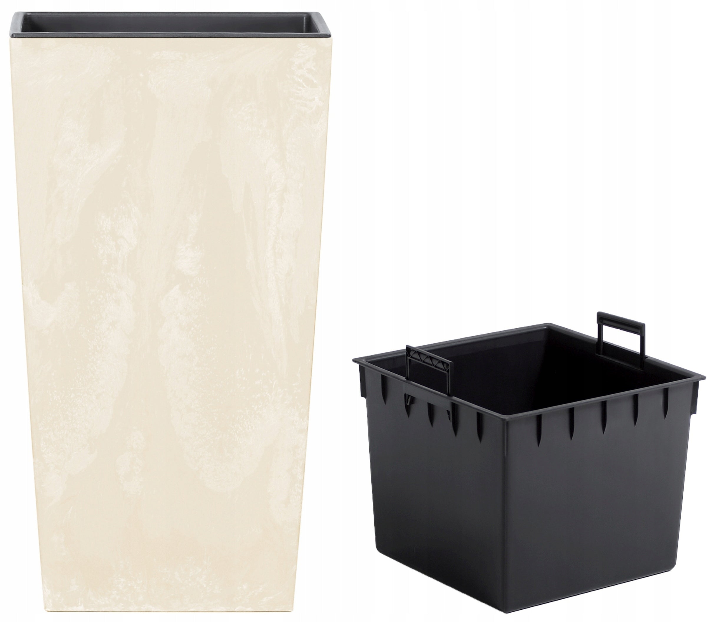 Topf Prosperplast Urbi Square Beton Effect DURS300E-CY700, sandfarben 