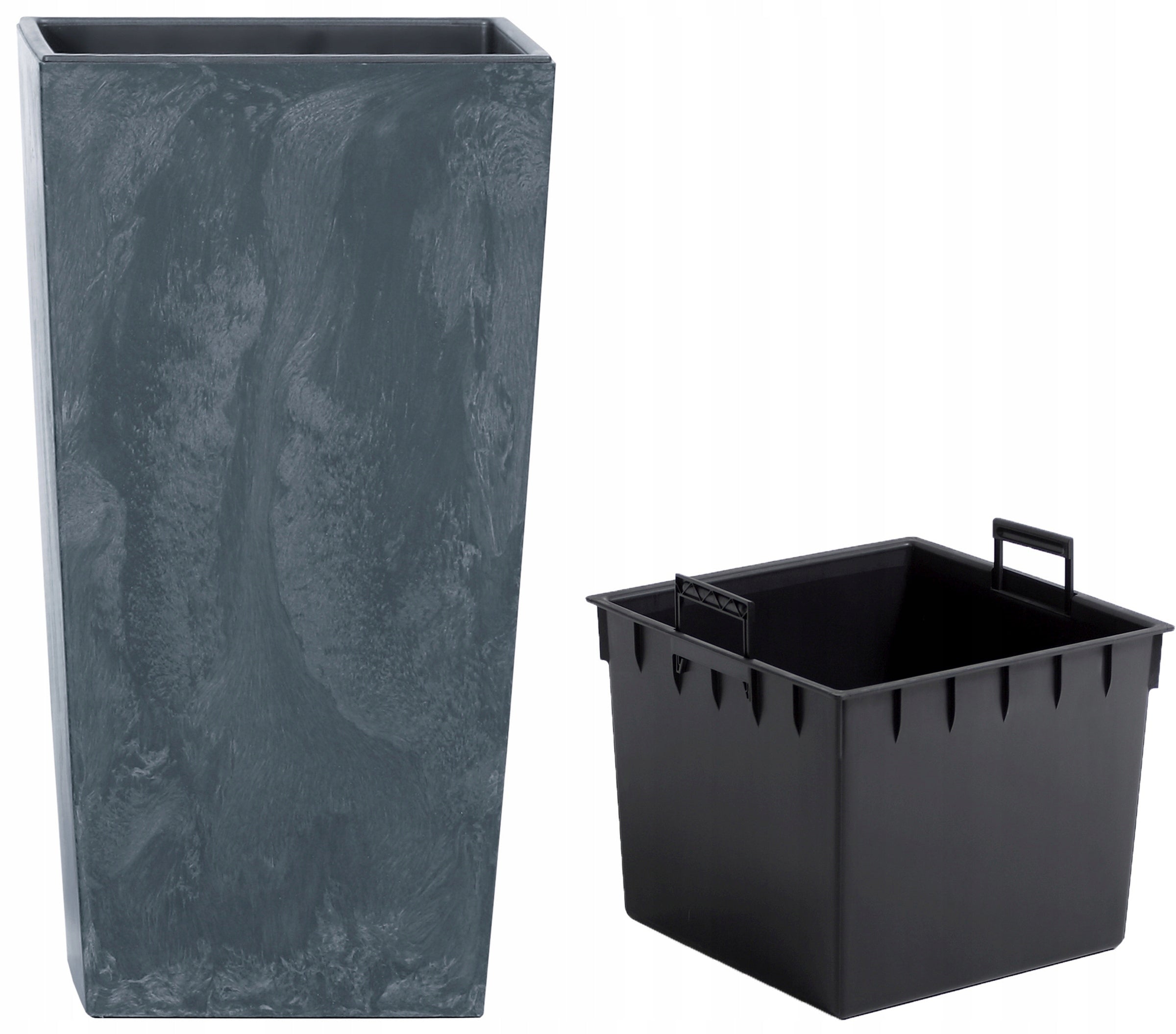 Topf Prosperplast Urbi Square Beton Effect DURS300E-S433, schwarz 