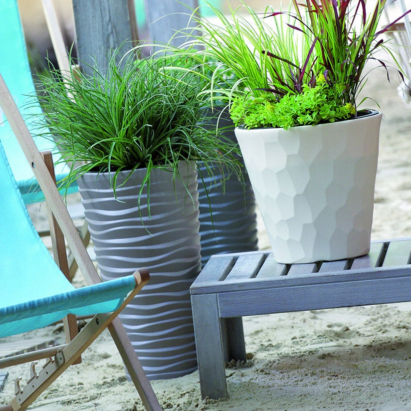 Blumentopf SAND SLIM + Einsatz Anthrazit 34,9 cm 