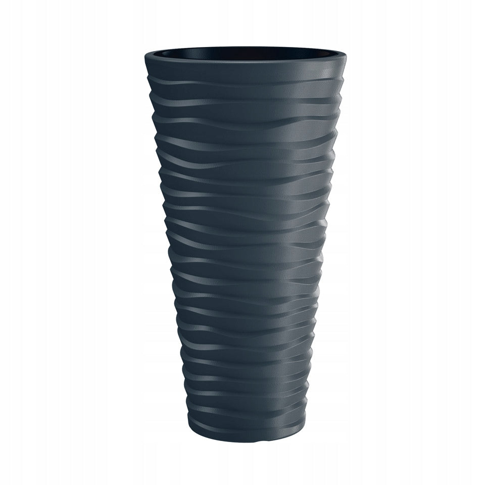 Blumentopf SAND SLIM + Einsatz Anthrazit 34,9 cm 