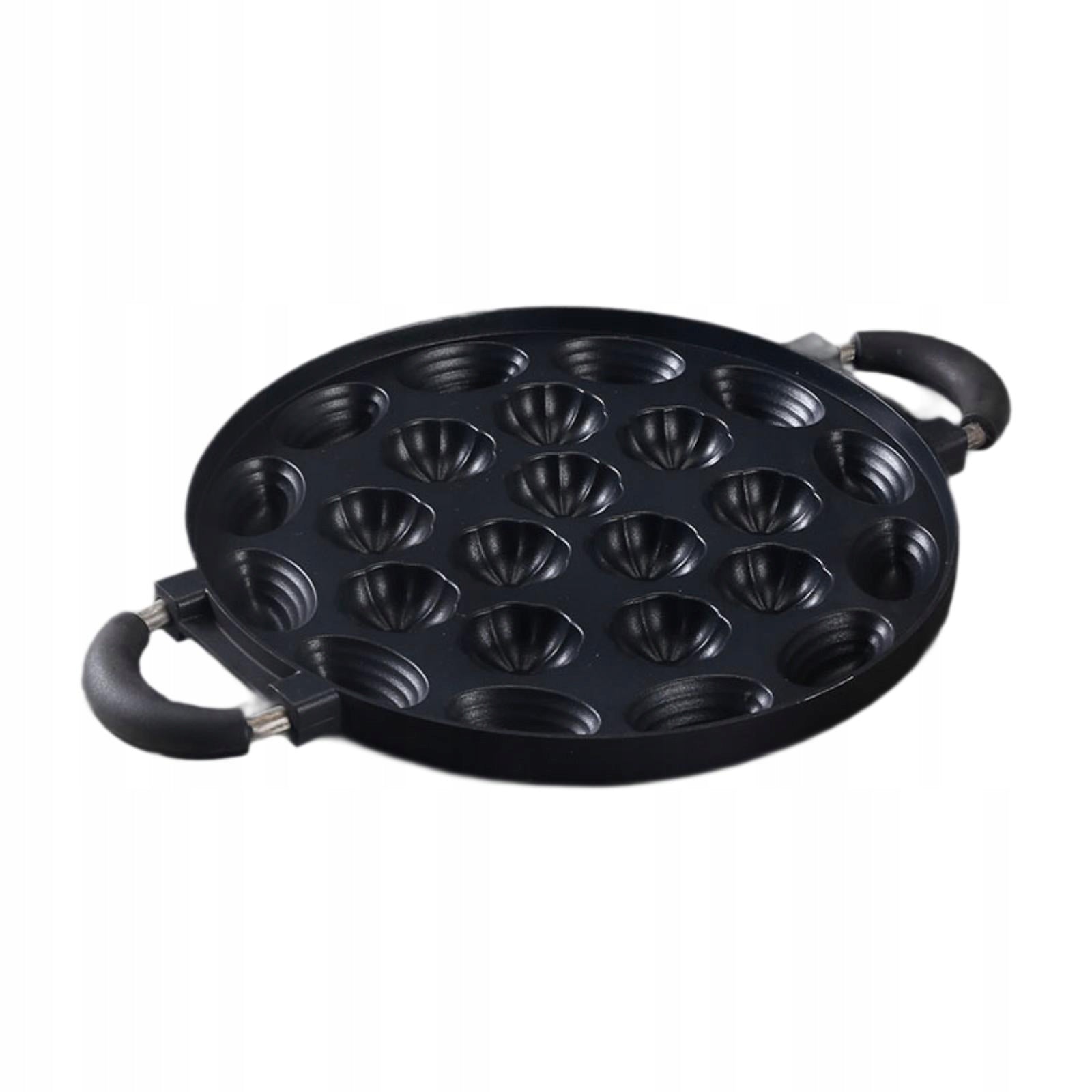 Donuts Maker Pan Aluminum Alloy Frying Pan Baking Tray with Handle 24 Holes
