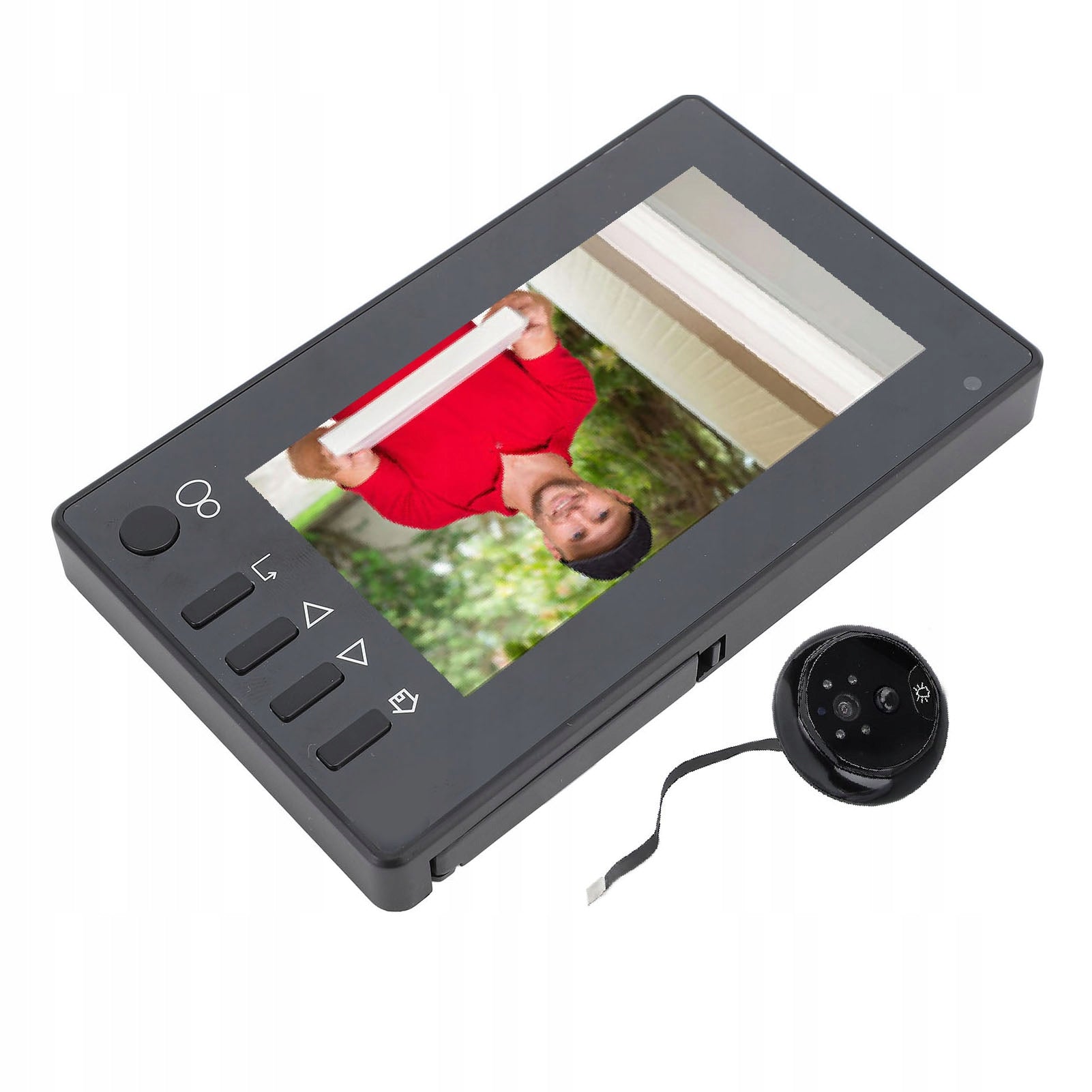 Door Camera with Viewfinder 720P 4,3 Inch Screen 145° Wide Angle JJ