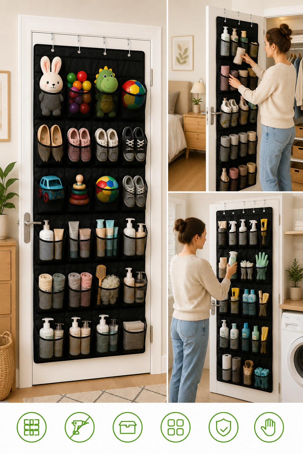 Door Hanging Organizer with 24 Pockets-for Shoes Toys Chemistry ORGANIO Length 0 cm