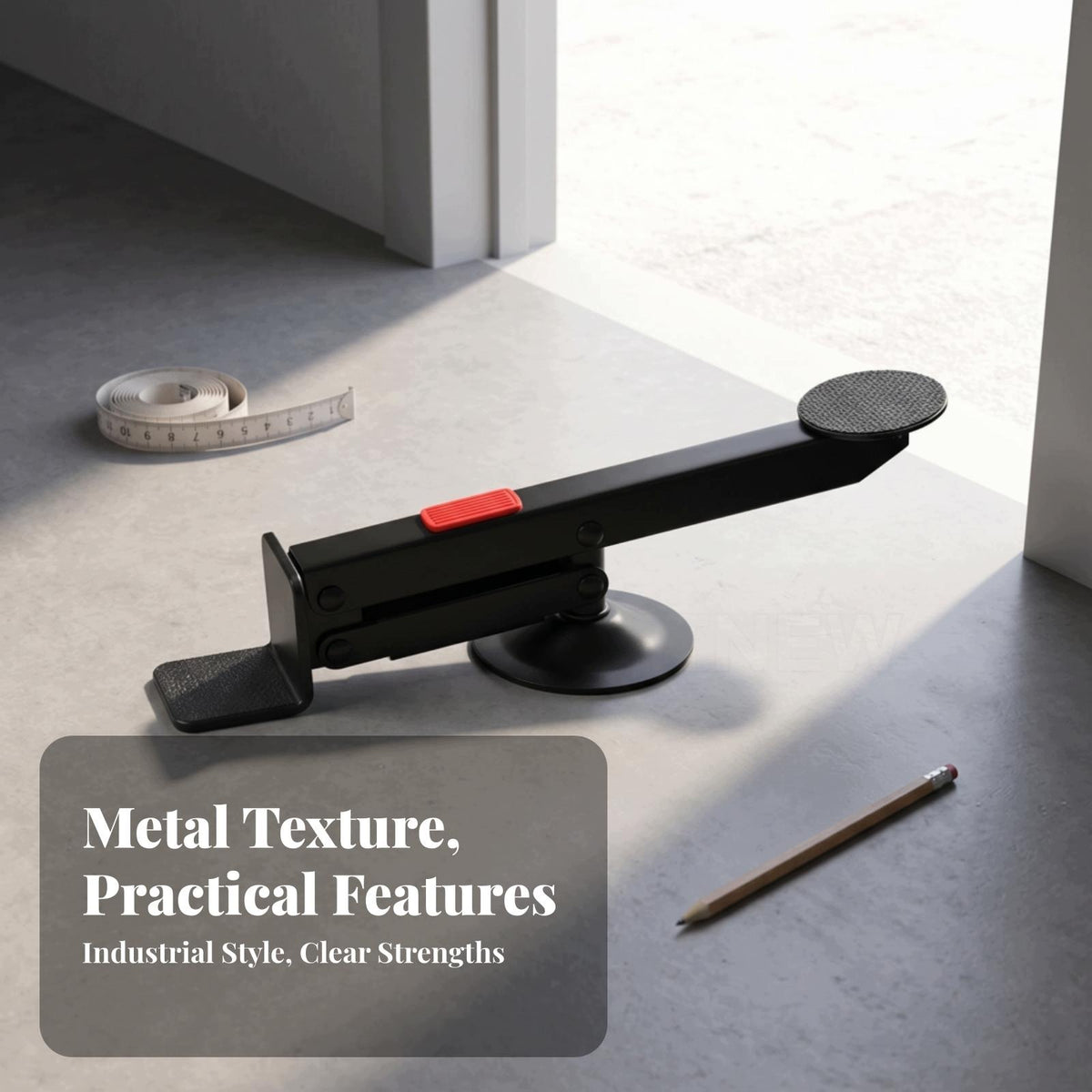 Door Lifting Tool Anti Slip Foot Operated Door Lifter Silver - Red Pad Brand no brand