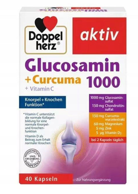 Doppelherz Glucosamine 1000+ turmeric capsules for joints 40pcs