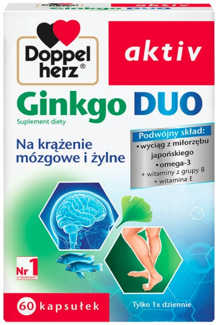 Doppelherz aktiv Ginkgo Duo - cerebral and venous circulation, 60 capsules
