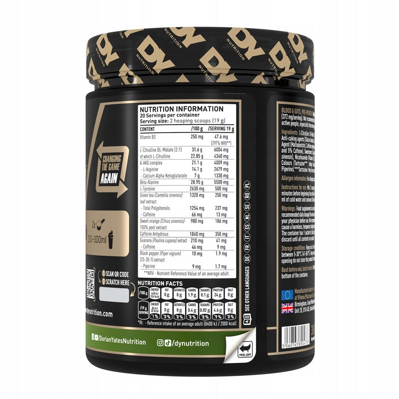 Dorian Yates BLOOD & GUTS 380g Stimulation Focus Pomba Strength EAN (GTIN) 5060763890473