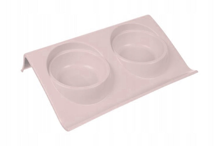 Double Bowl Cat Dog Bowl 2pcs SET with Water Food Stand Material other material