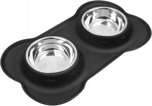 Double Cat Dog Bowl for Eating and Drinking Water Trade name Miska Podwójna dla Psa Kota Antypoślizgowa + Podkładka pod Miski