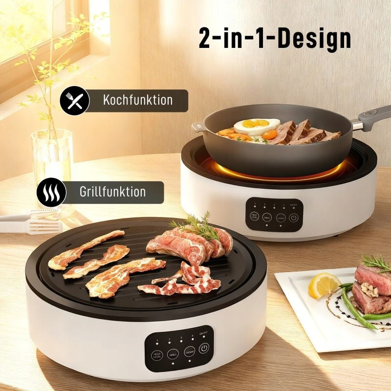 Double Ceramic Plate 2000W 4 Heating Levels White