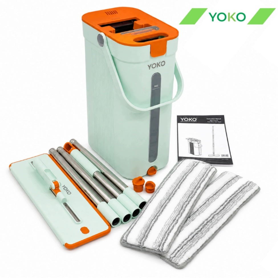 Double Chamber Mop Flat YOKO TwinMop Pro Fresh Mint Water Separation 2 Cartridges Packaging status original