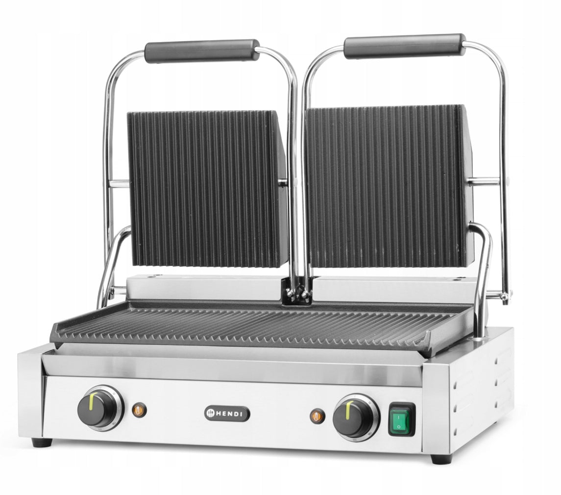 Double Contact Grill 3,6kW, Hendi Rifled Professional, 2-Zone Power rating 3600 W