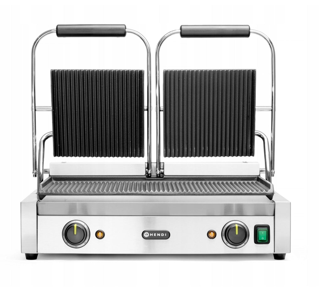 Double Contact Grill 3,6kW, Hendi Rifled Professional, 2-Zone