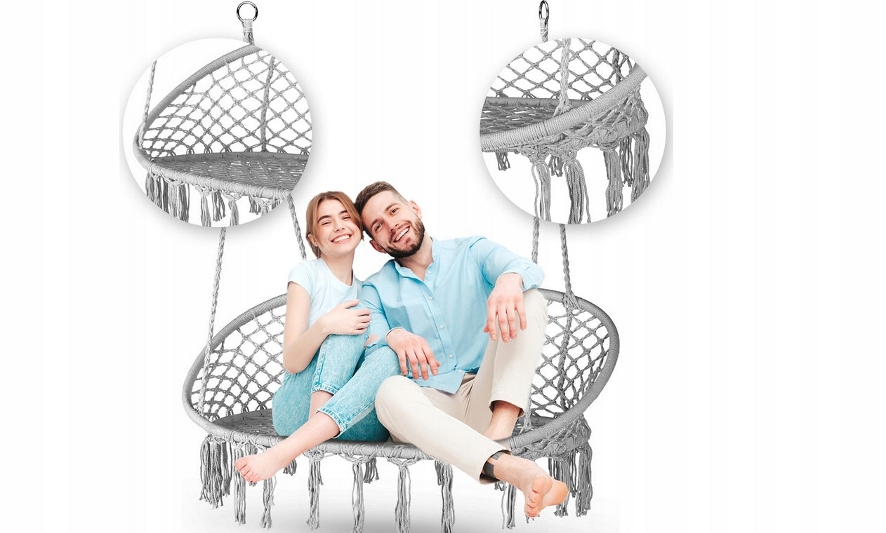 Double Garden Swing Hanging Armchair Hammock Stork Nest FOR 2 PEOPLE
