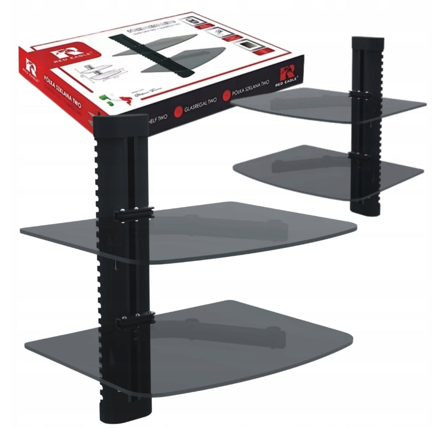 Double Glass Shelf for TV for Decoder Console Red Eagle Two 360mm