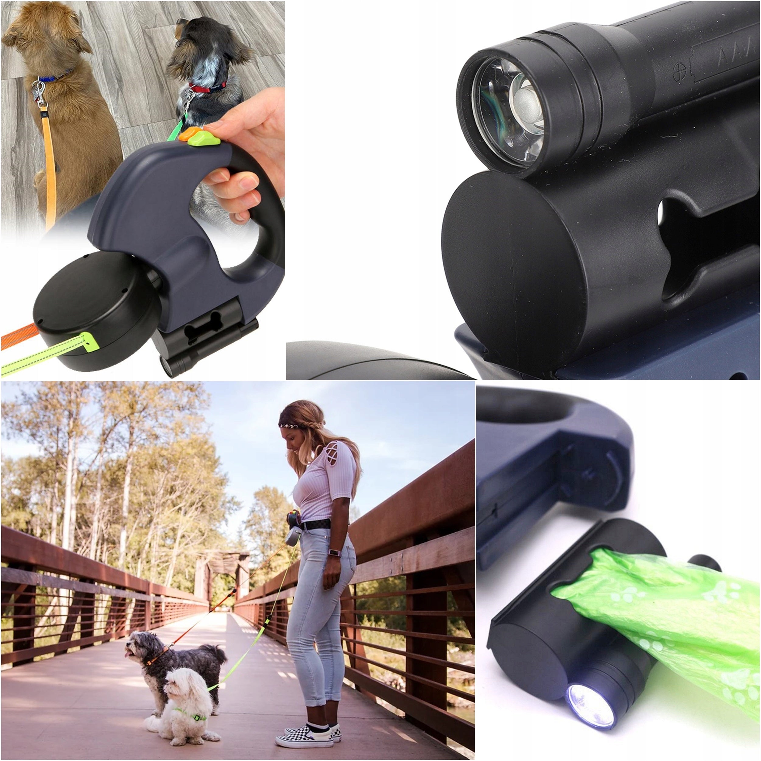 Double LANYARD For Two Pów 3m Automatic Black Oh!dog Retractable Tape Color black