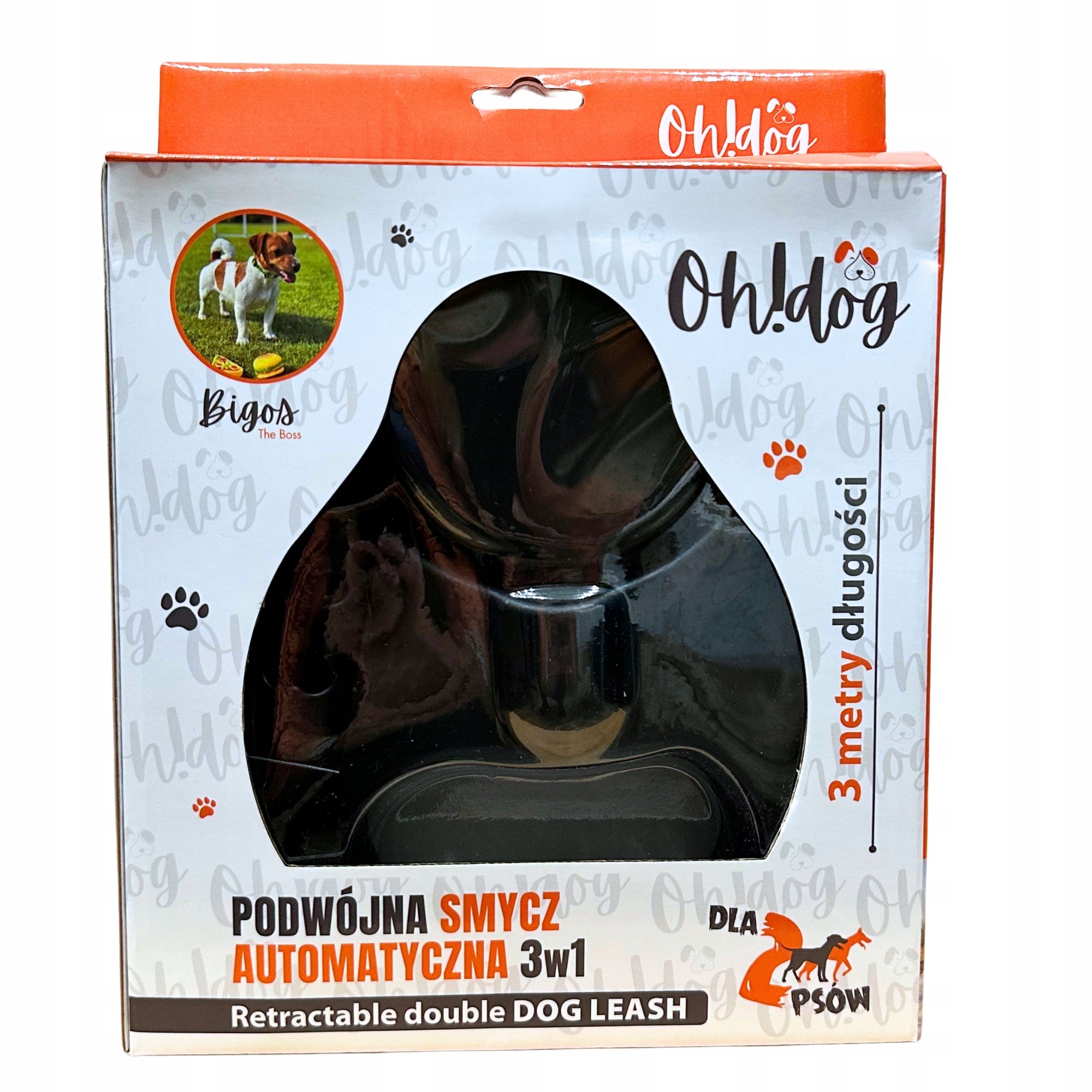 Double LANYARD For Two Pów 3m Automatic Black Oh!dog Retractable Tape EAN (GTIN) 5907512633441