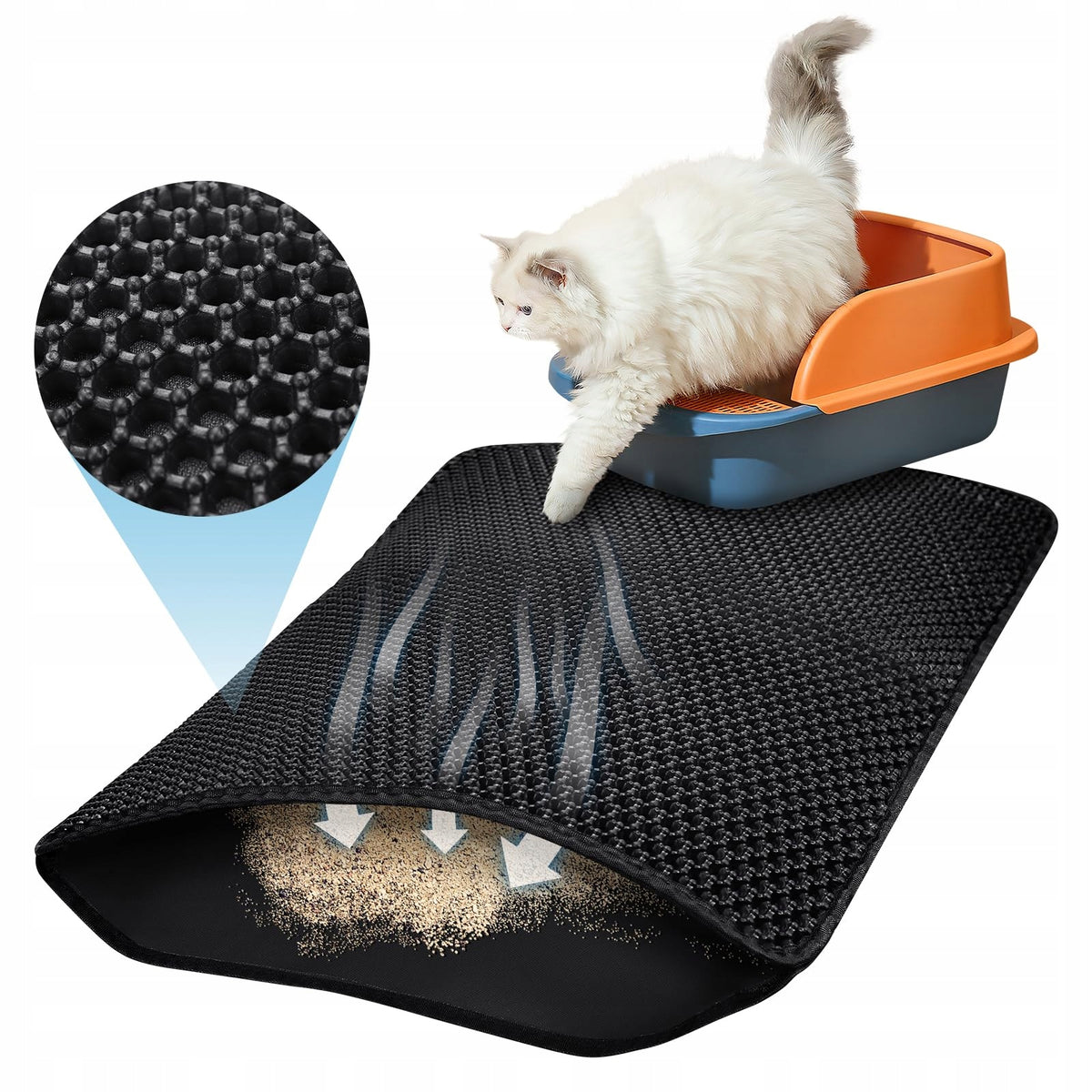 Double Layer Cat Cuvette Mat Waterproof Non-Slip 60 × 45 cm