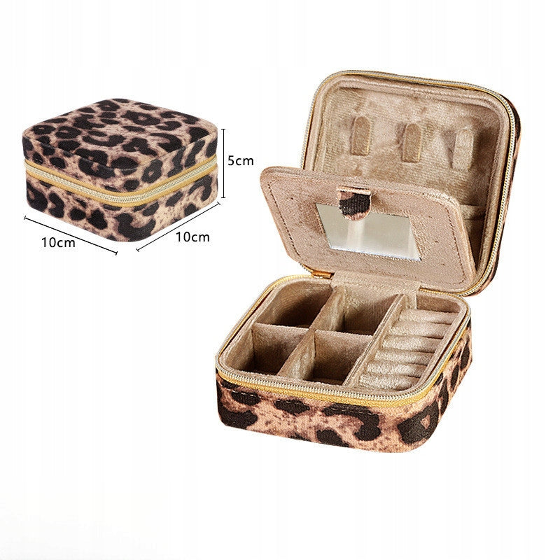Double Layer Jewelry Organizer with Mirror Velour Box Large