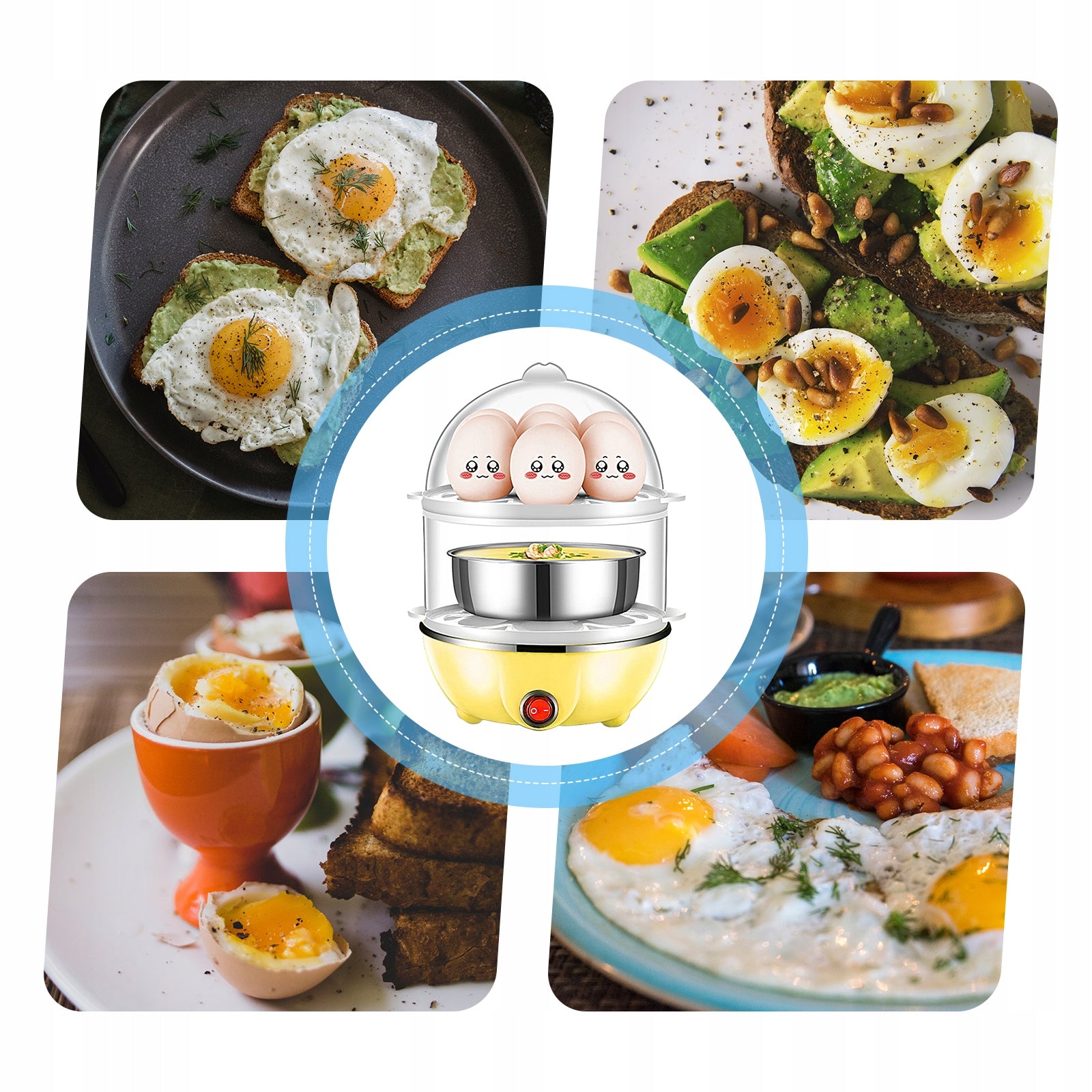 Double Layered Egg Cooker 14 Eggs Hard Boiled JB Power rating 1 W