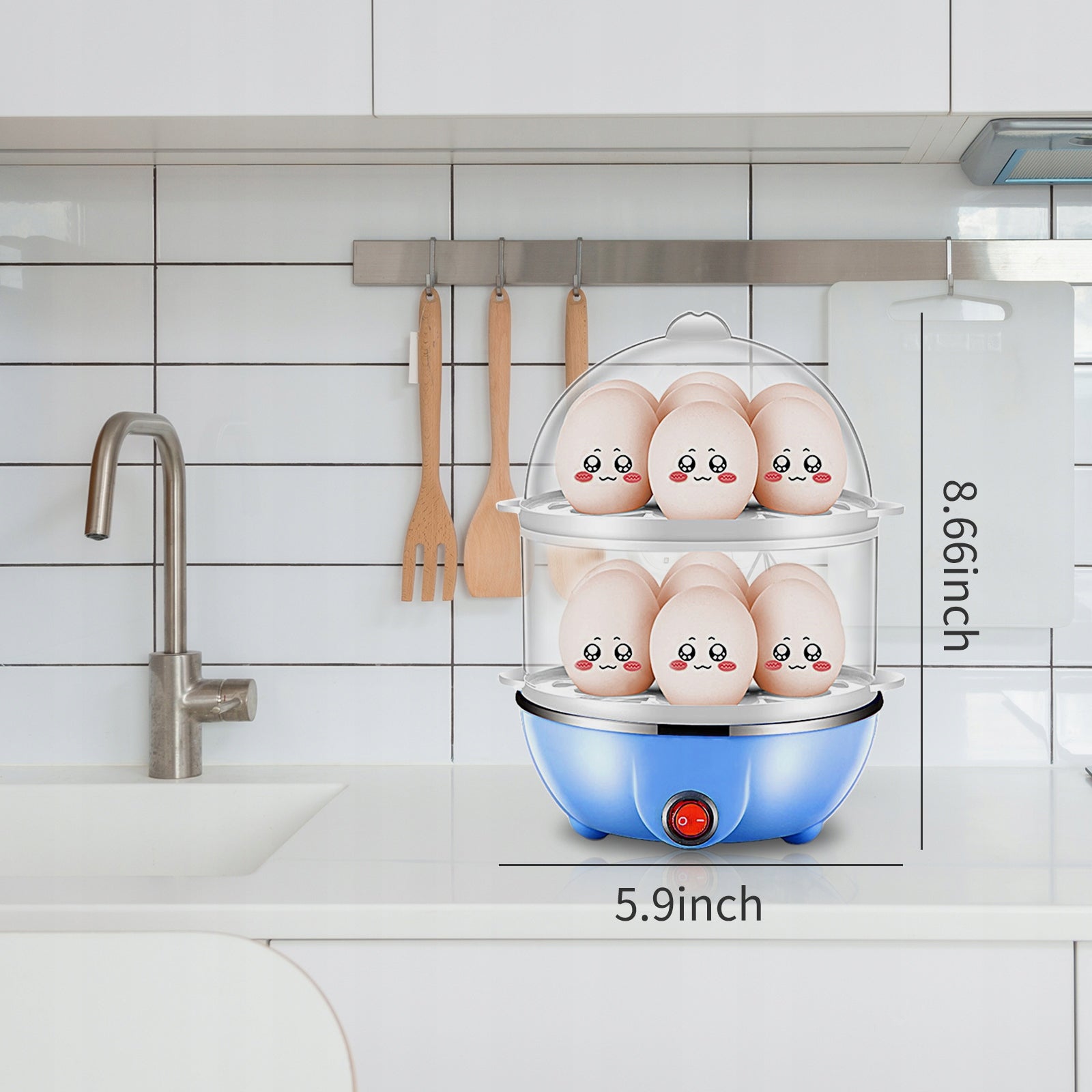 Double Layered Egg Cooker 14 Eggs Hard Cooked JA Brand no brand