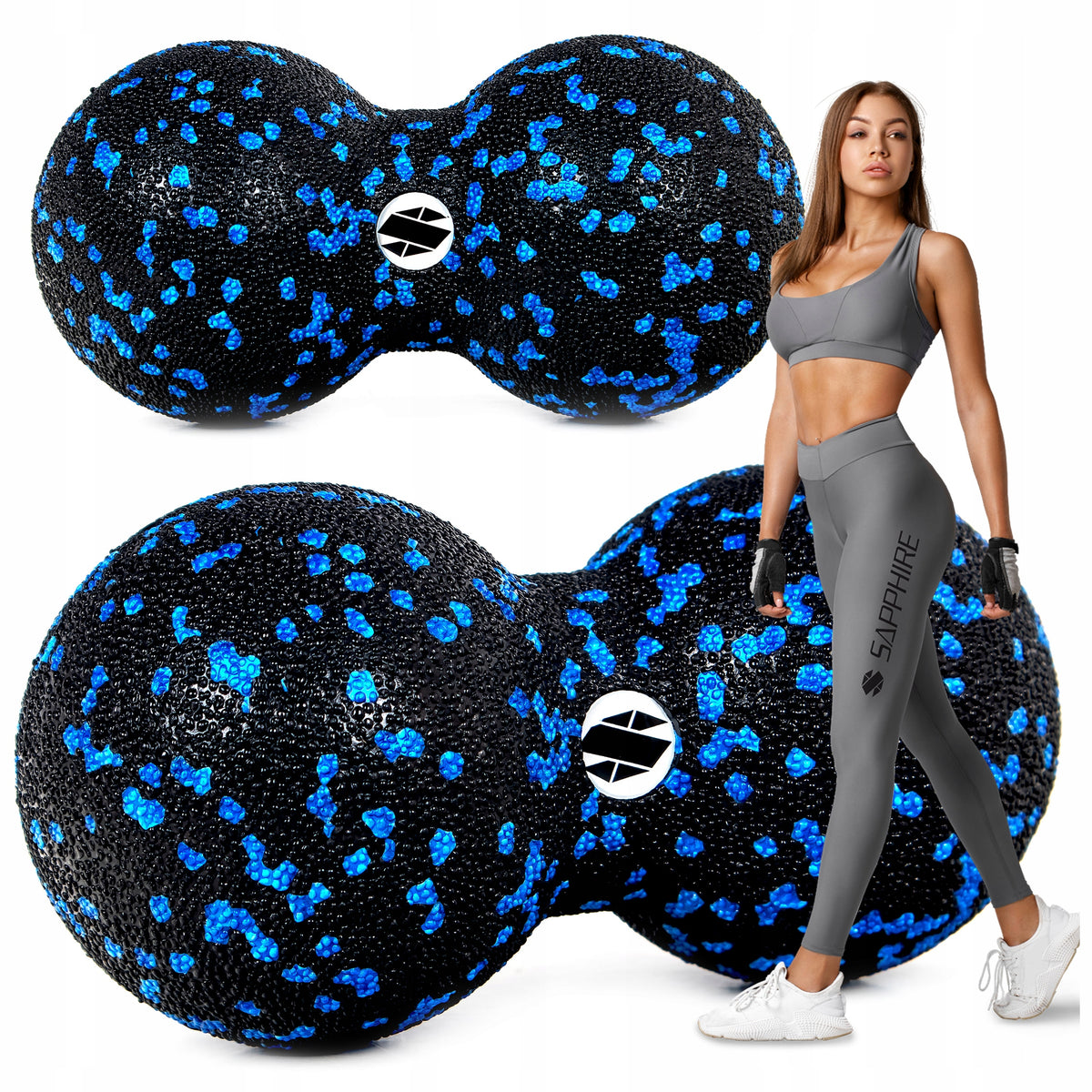 Double MASSAGE BALL DUOBALL roller for muscles EPP lacrosse 16cm SMOOTH