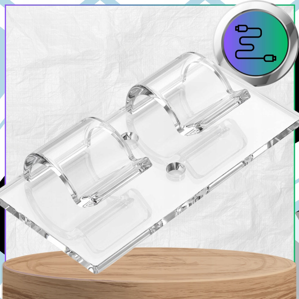 Double Row Cable Organizer Wire Holders Self Adhesive Set of 12 Model Transparentny uchwyt do kabli