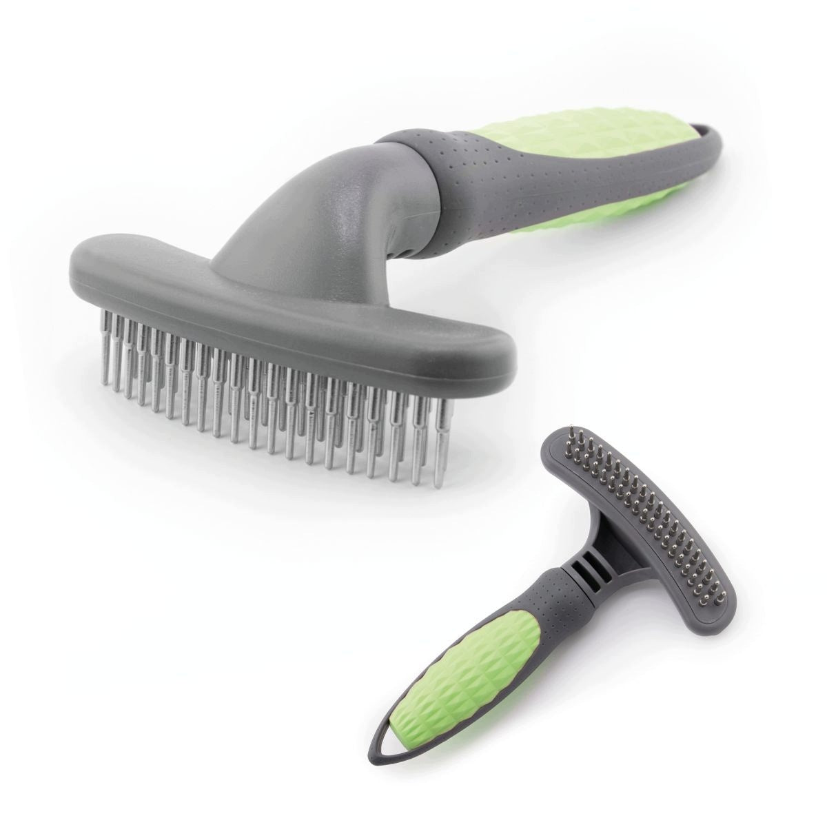 Double Row Carded Brush for Cat Dog Hair MilooPets Rotating Teeth