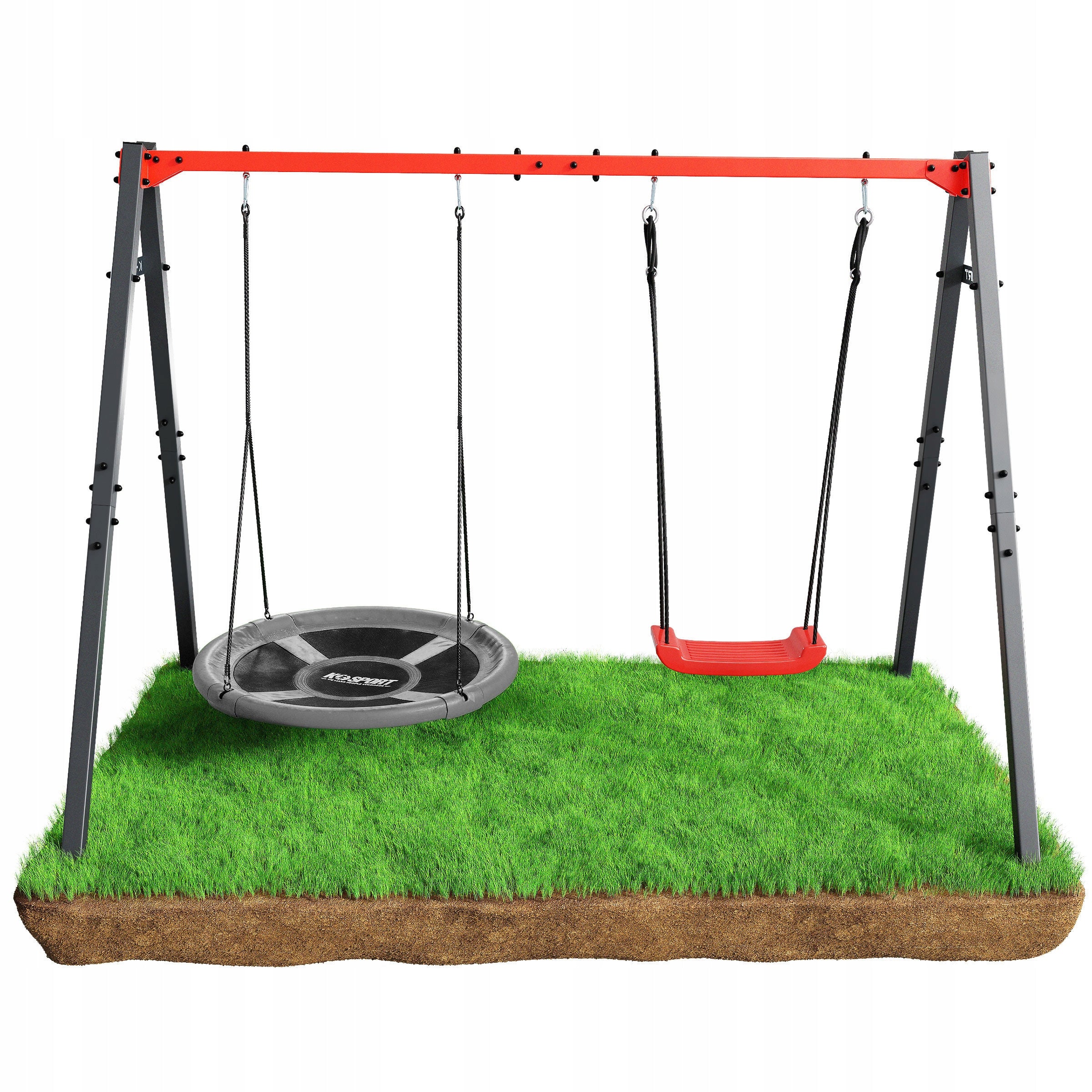 Double SWING GARDEN metal Frame for children STORK NEST Manufacturer K-Sport