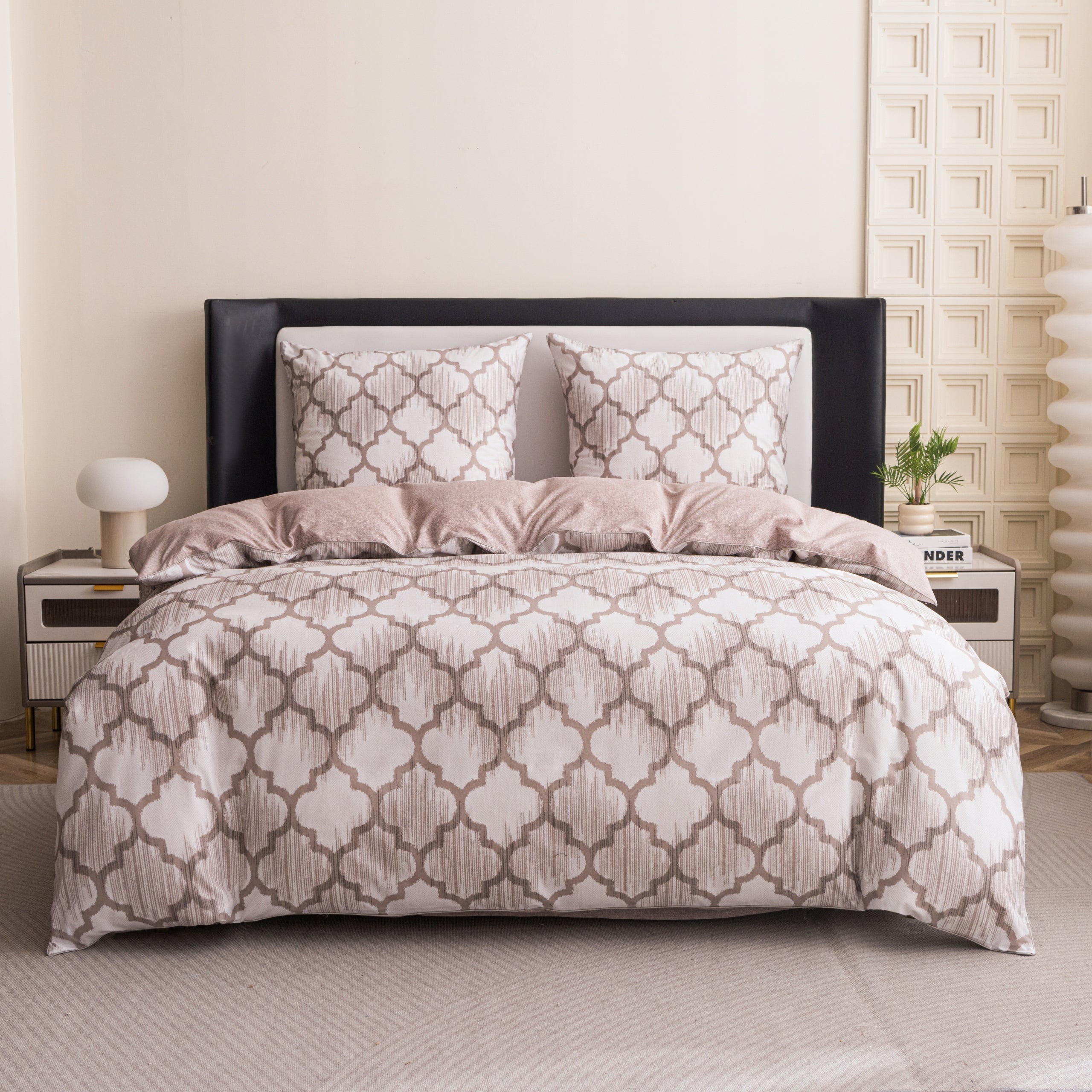 Double Sided Bedding 160x200 Microfiber With Ribbon 3 Pieces Elegant Pattern Manufacturer code cotton world