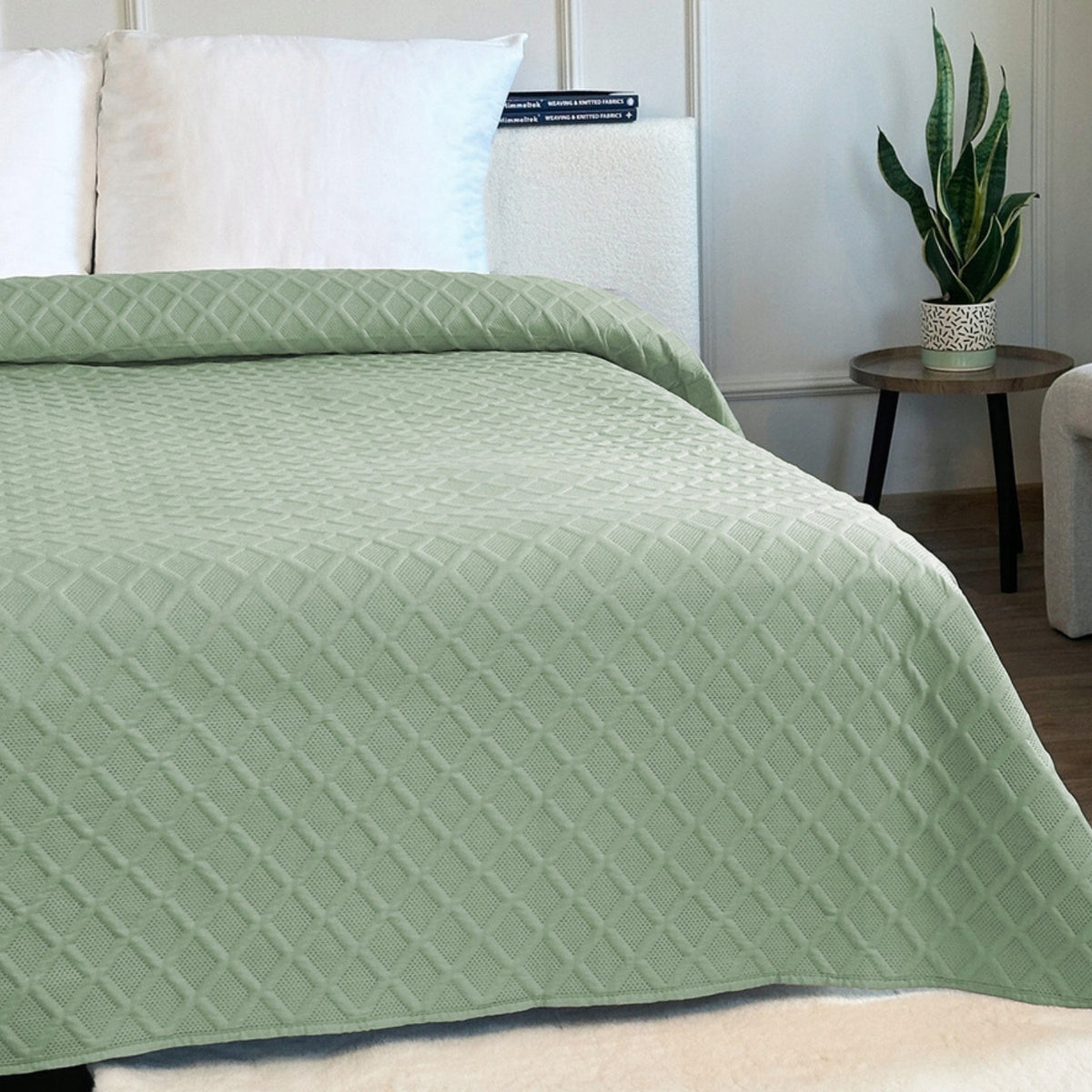 Double Sided Bedspread Parla 3D Kapa Pled Green 180x220 cm Brand Euromat