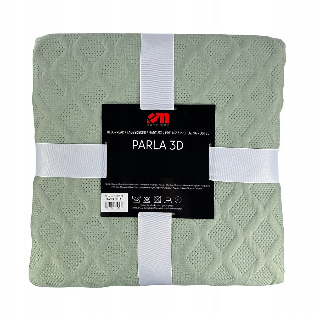 Double Sided Bedspread Parla 3D Kapa Pled Green 180x220 cm