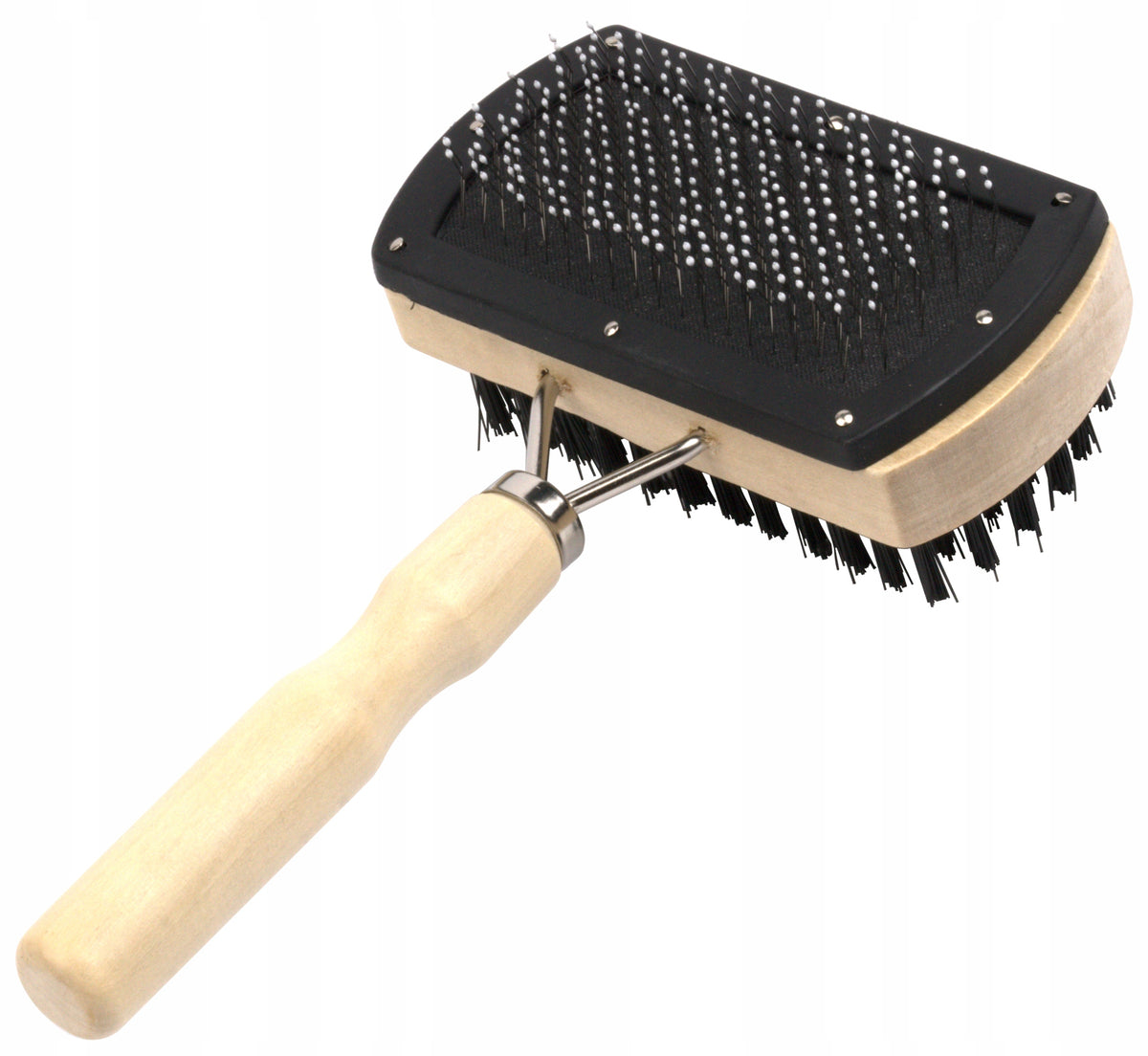Double Sided Dog Brush Poodle Wooden