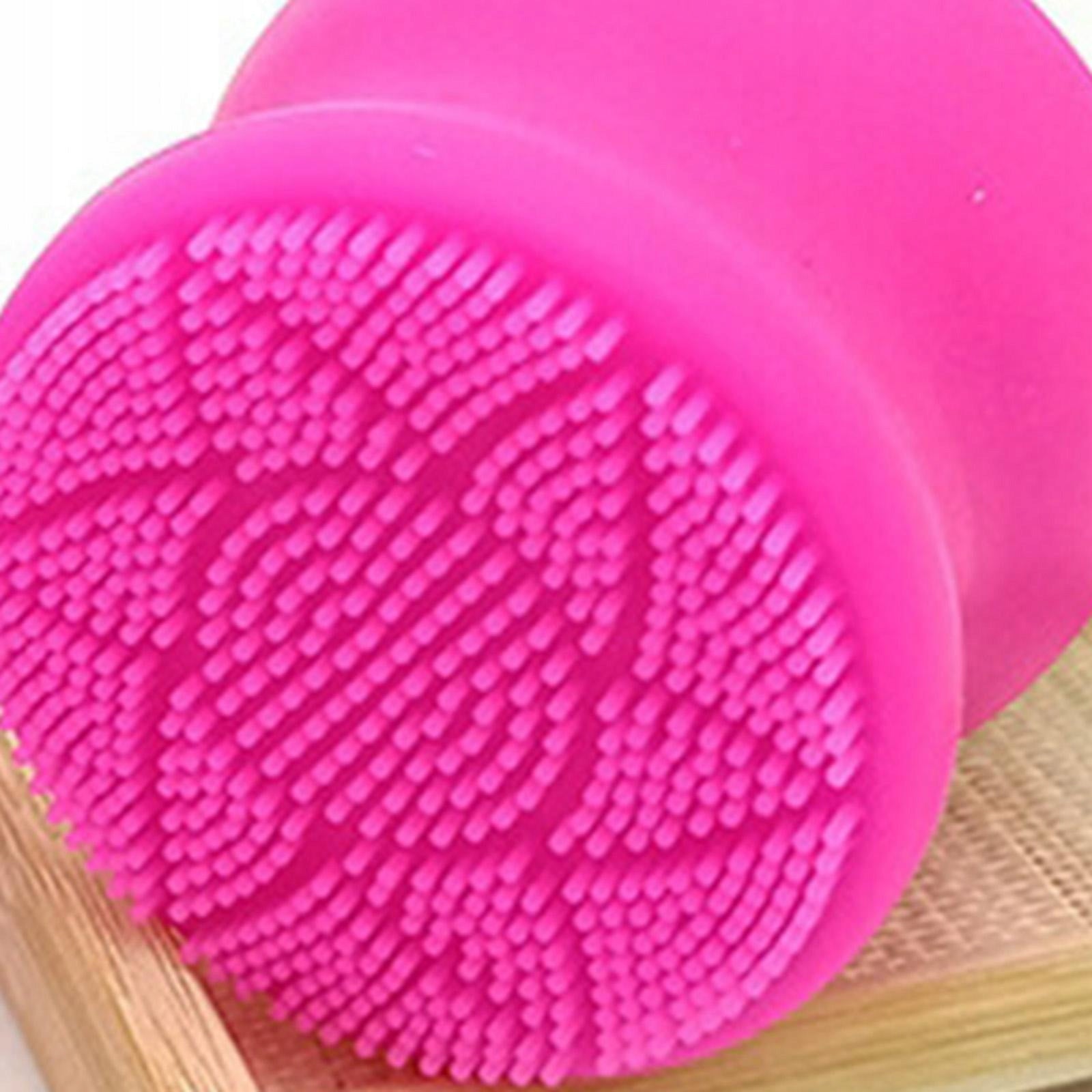 Double Sided Facial Cleansing Brush Soft Bristle, Silicone Pad Rose Red Medical device no