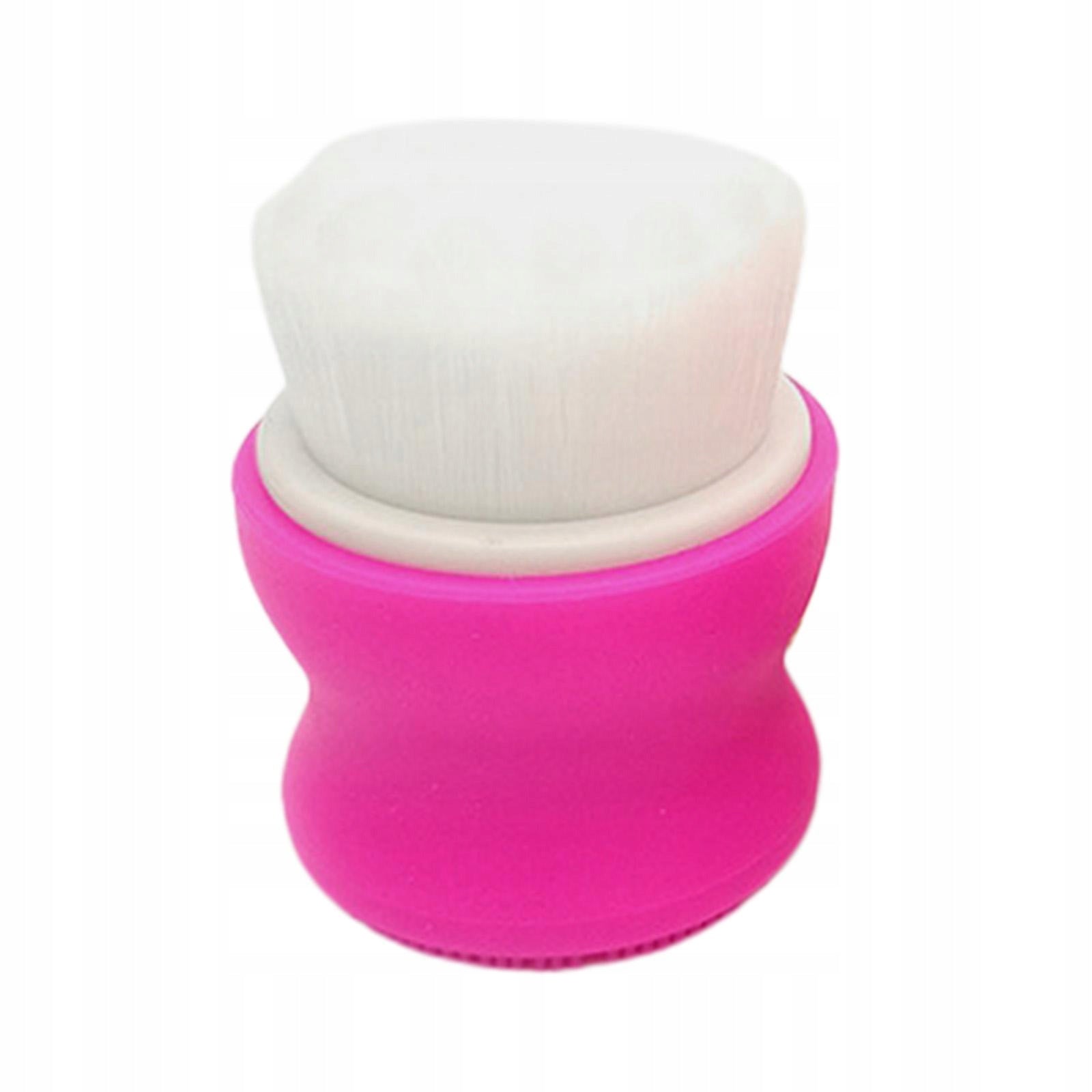 Double Sided Facial Cleansing Brush Soft Bristle, Silicone Pad Rose Red