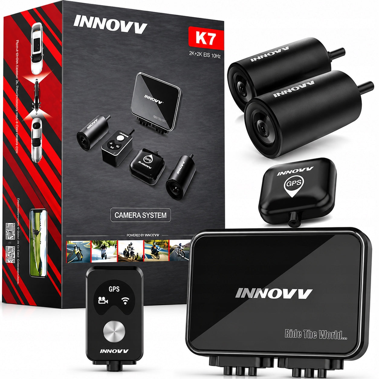 Double Sided Motorcycle Video Restarter Innovv K7 GPS Full HD 1080 Night