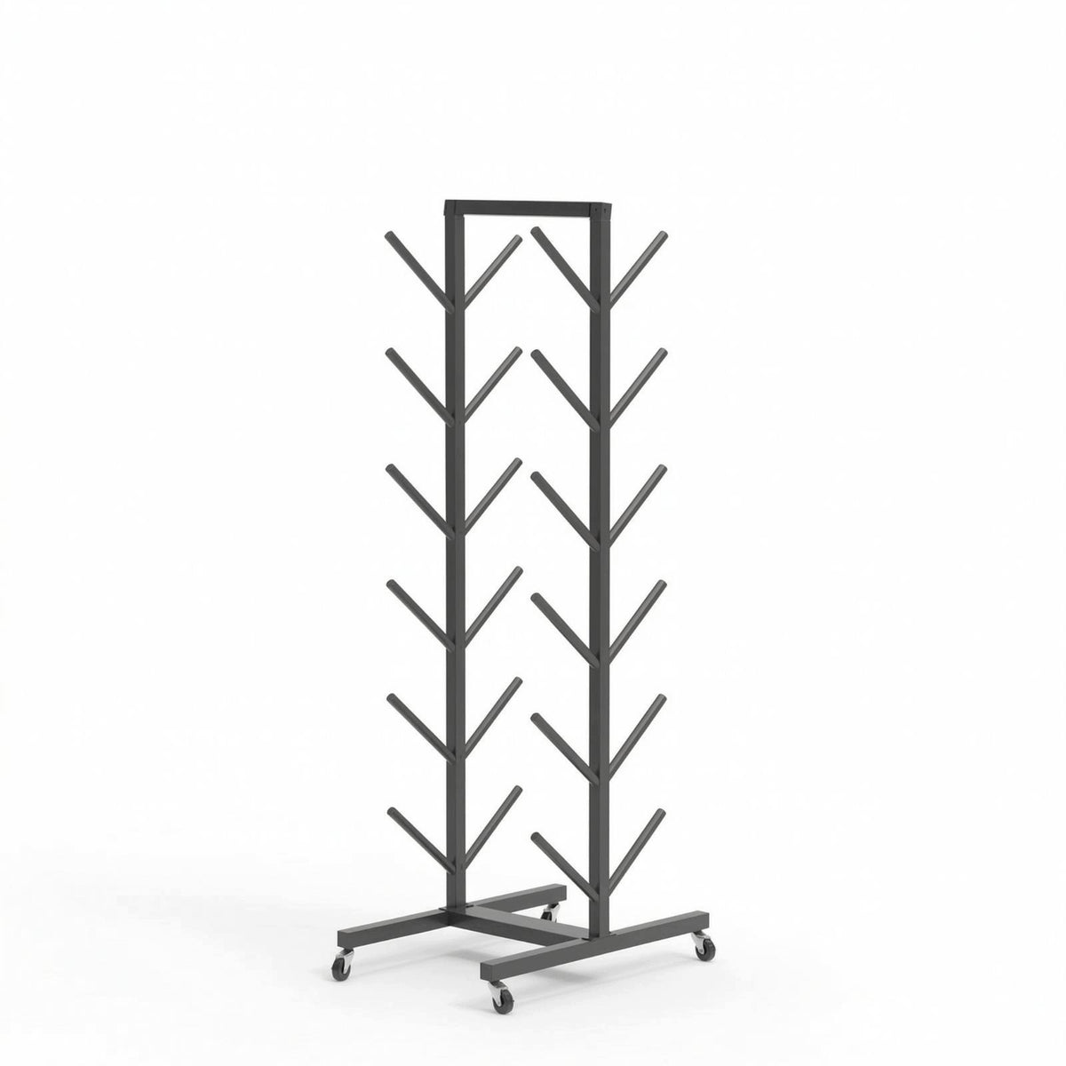 Double Sided Multi Layer Storage Rack Carbon Steel Frame Black 6L 12PC W