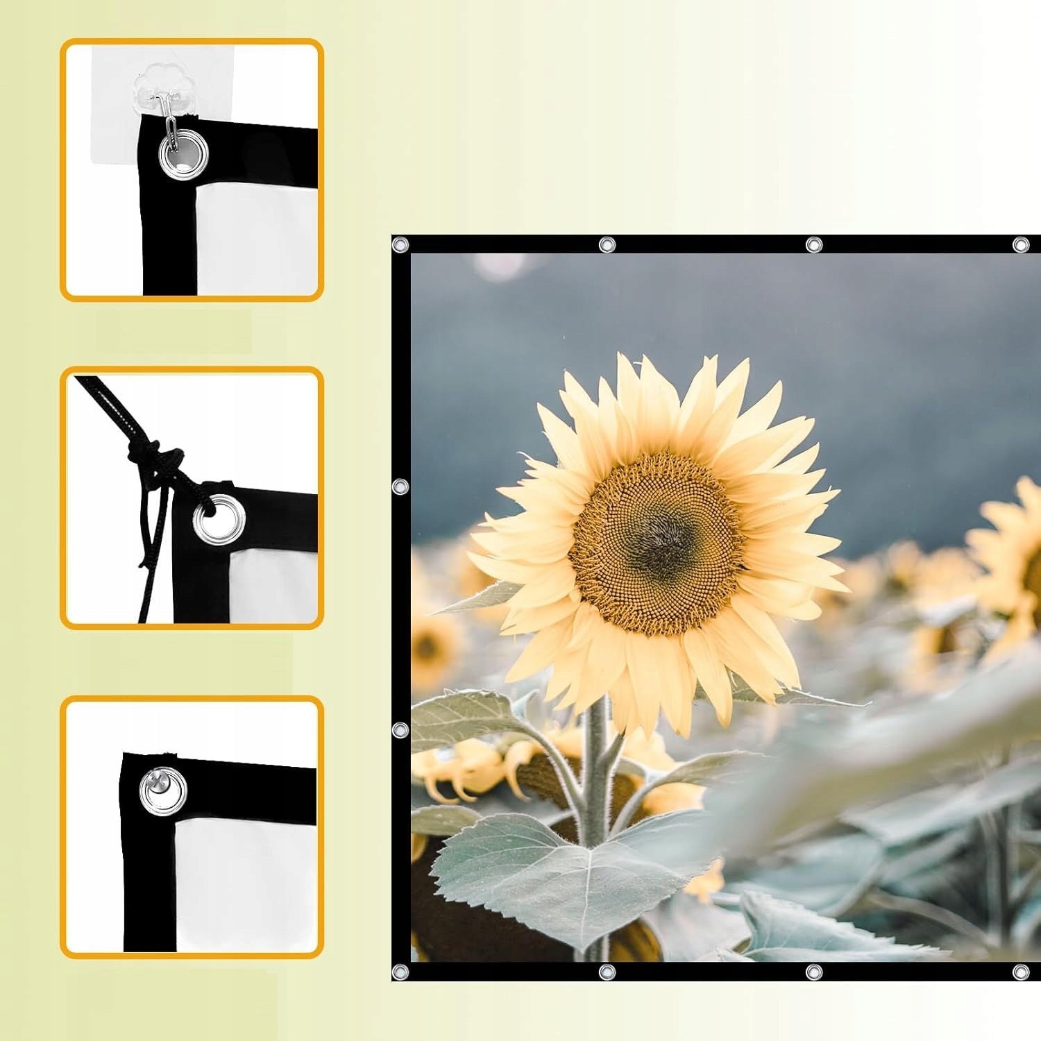 Double Sided Portable Projector Screen 100" 221x125 Material Portable Brand no brand
