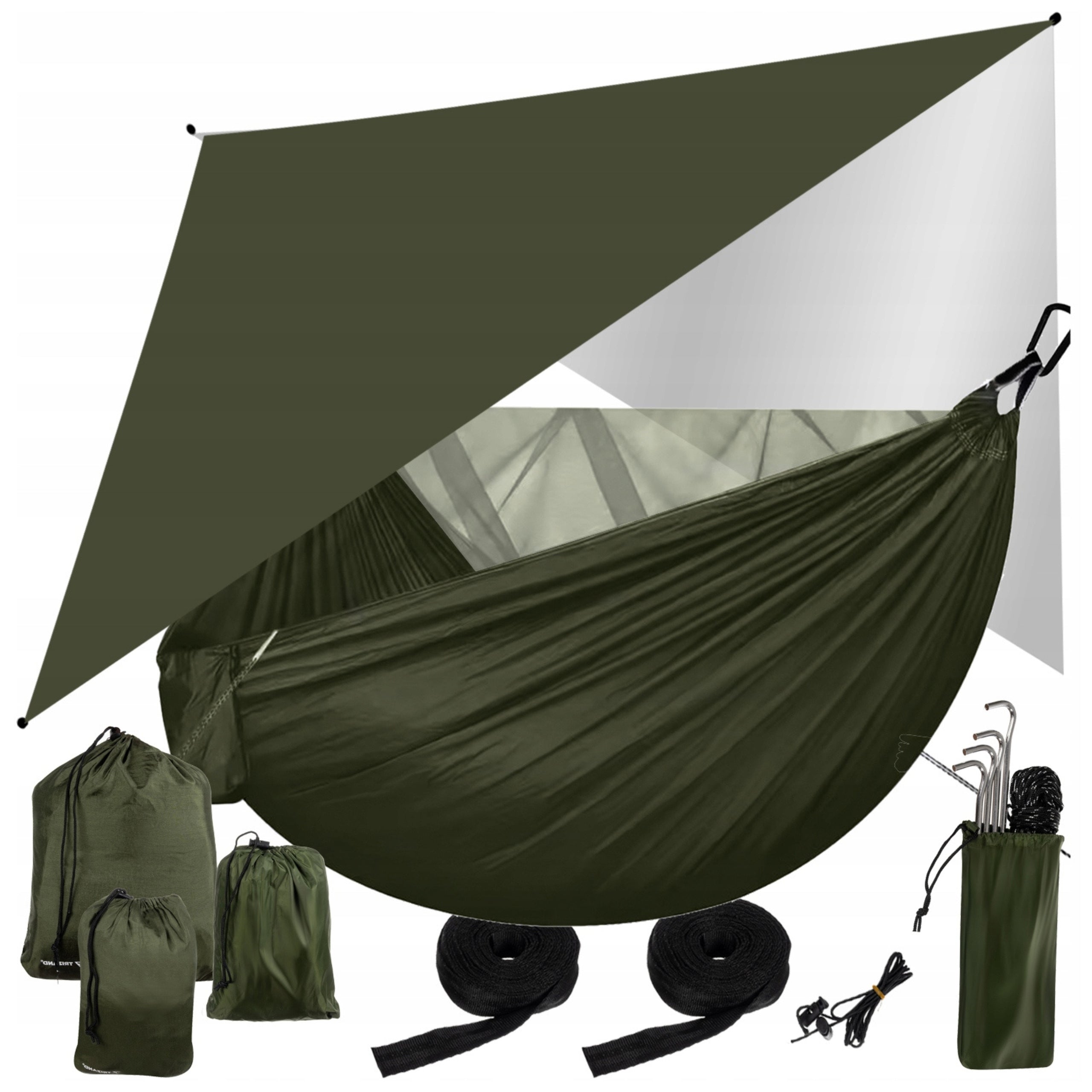 Double Survival Hammock with Mosquito Net UV Cover 250 kg Tourist