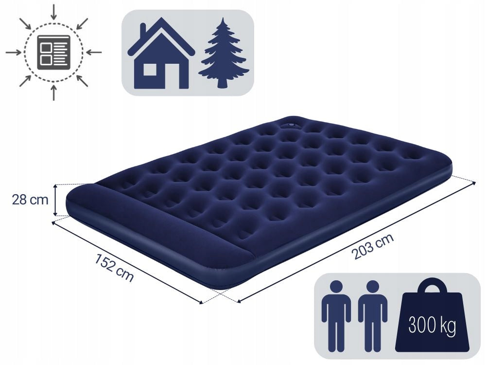 Double Velour Inflatable Mattress 203x152x28 Bestway 67226 Packaging status original