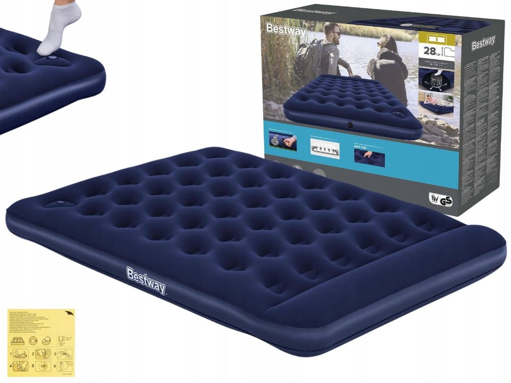 Double Velour Inflatable Mattress 203x152x28 Bestway 67226
